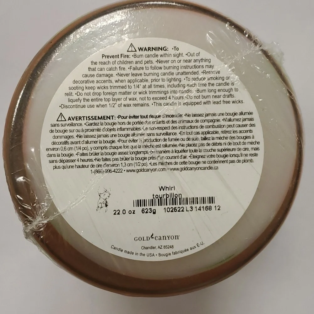WHIRL Gold Canyon 22 oz‎ Lumie 2 wick candle